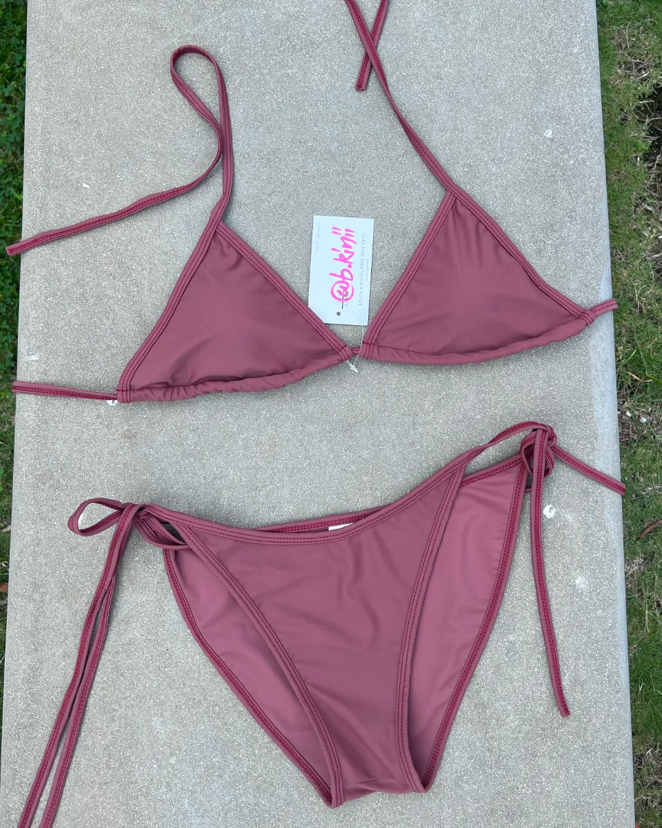 Basic Thick Stringed Bikini Dry Rose B Kinii