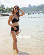 [現貨］Push up – Wire with cross design – Black – High waist - Image 4