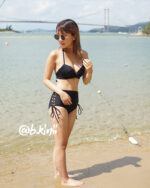[現貨］Push up – Wire with cross design – Black – High waist - Image 2