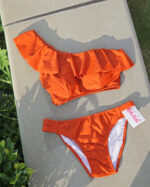 「現貨」Dona – Orange- One shoulder Ruffle top - Image 7