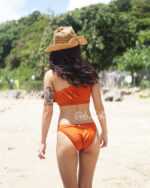 「現貨」Dona – Orange- One shoulder Ruffle top - Image 6