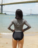 [現貨］Long Sleeve Zipped Rashguard - Gray - Image 7