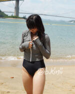 [現貨］Long Sleeve Zipped Rashguard - Gray - Image 3