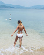 Little Shelia - Deep V One Piece - White - Image 2