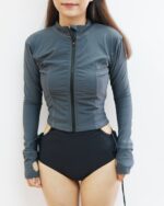[現貨］Long Sleeve Zipped Rashguard – Dark Gray