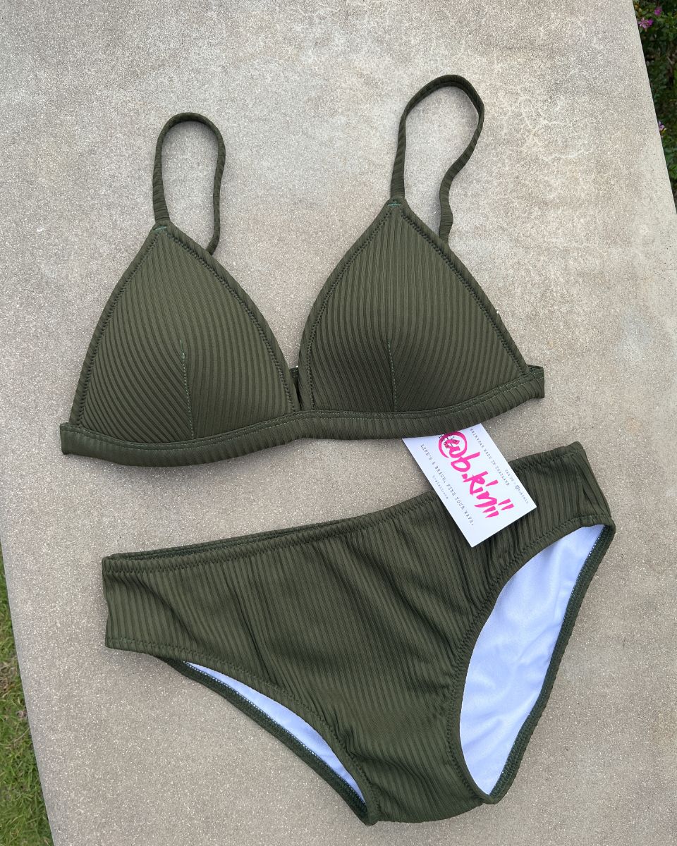 IMG_2015 (1) 「預購」Plain - Rib army green- Plain Basic Triangle - Image 1