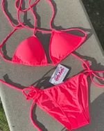 「網站限定款」Basic Tri Sets - Neon Pink - 經典三角款 - Image 2