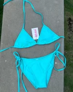 ［網站限定款］Basic Thick-stringed Bikini - Tiffany Blue