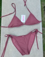 ［網站限定款］Basic Thick-stringed Bikini - Dry Rose