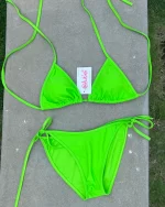 ［網站限定款］Basic Thick-stringed Bikini - Lime