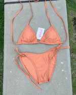［網站限定款］Basic Thick-stringed Bikini - Salmon