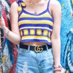 「預購」Crochet beach  purple yellow top - #1