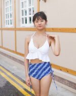 「現貨」Maria - High Waist - White and Blue Chain