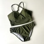 [現貨] [網站限定款］ ActiveWear Swimsuit Set - army green - Image 2