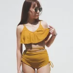 [現貨] Ruffle top High Waist - Mustard