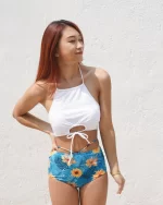 「現貨」Willa - White #1-  High Neck High Waist - Image 3