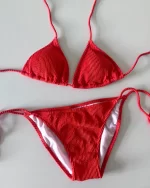 「現貨」Basic Tri Sets - crinkle red - 經典三角款 - Image 2