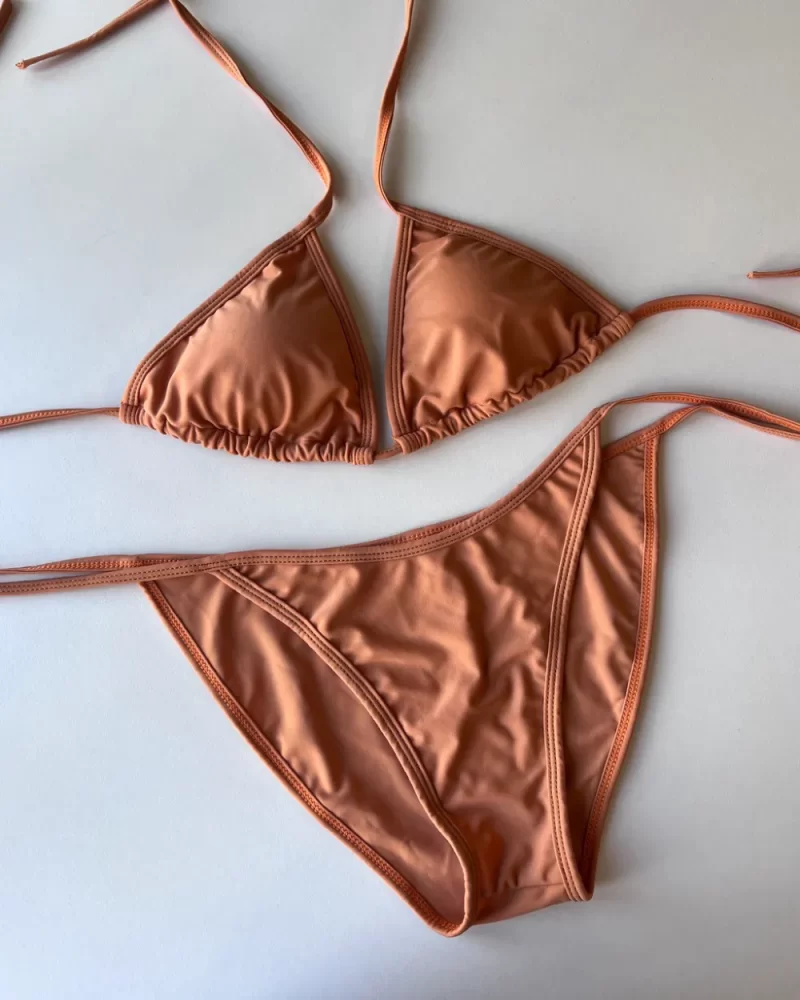 ［現貨］Basic Thick-stringed Bikini - thai tea