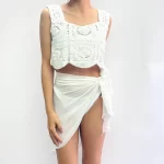 「現貨」 beach white short top - #1