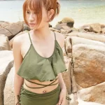 [現貨] Ruffle top High Waist - army green