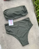 「現貨」Bandeau - high waist - army green - Image 3